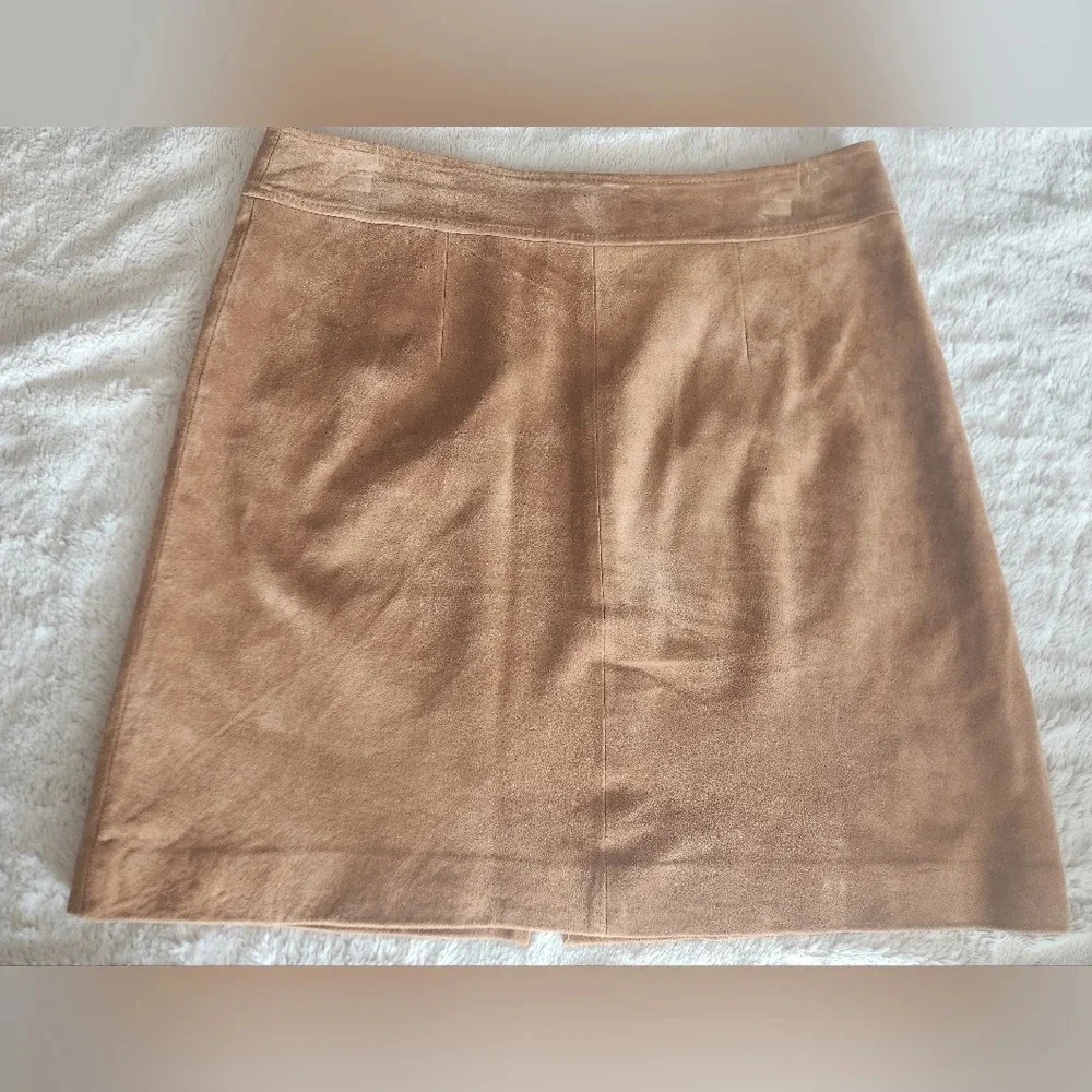 INC 100% Leather Floral Zip Skirt Sz‎ 6 - Picture 2 of 6
